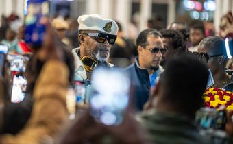 Koffi Olomide arrived last night at Entebbe International Airport