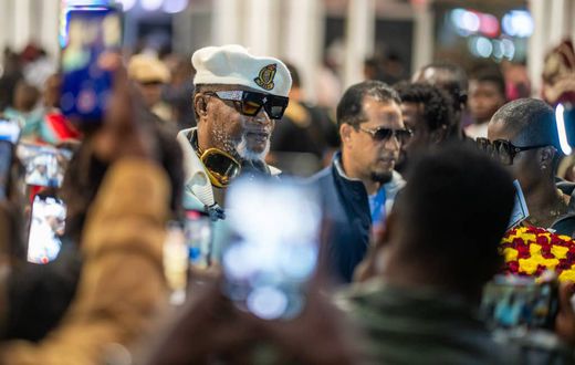 Koffi Olomide arrived last night at Entebbe International Airport
