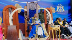 King Oyo Nyimba delivers remarks at the Ekyooto ha Mpango