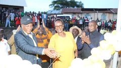 Hon Alice Kaboyo and Minister Godfrey Kabbyanga commissionea newly constructed three-classroom block at Buhuhira Primary School in Busongora North.