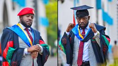David Musiri, the Head of the People Power Students Wing, was among the graduands at Makerere University's 75th graduation ceremony, held at the iconic Freedom Square.