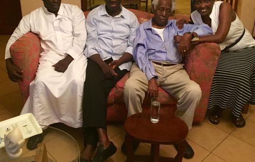 The late Boniface Byanyima and his family in 2016