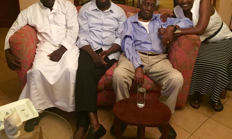 The late Boniface Byanyima and his family in 2016