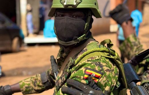 the soldier snapped by NBS TV journalist Canary Mugume
