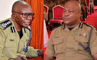Inspector General of Police Abas Byakagaba and AIGP Kafero Moses Kabugo
