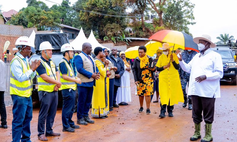 The President was in Makindye to officially launch the construction of Salaama Road, a key route in Kampala that has long needed an upgrade.