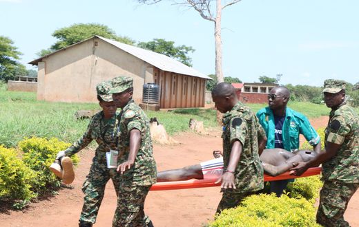 UPDF officers rushing Solomon to hospital after he collapsed