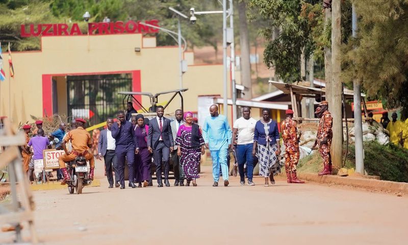 Bobi Wine and his team visited Luzira Prison on Monday