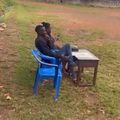 Polling officials at Bat Valley sat idly waiting for voters and agents