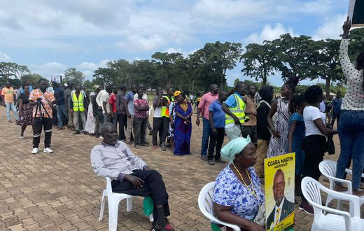 Ojara Mapenduzi was  trailing musician Bosmic Otim at several polling stations  in Gulu City