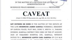 Alwyn, through M/S Abaine-Buregyeya & Co. Advocates, has lodged a caveat to prevent his mother from gaining sole administration rights to the estate.