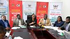 Prof. Sarah Ssali (3rd Left) with Left to Right: Mr. Matthias Ssemanda, Dr. Cyprian Misinde, Prof. Julius Kikooma, Dr. Winifred Kabumbuli, and Prof. Robert Wamala during the press briefing held on 16th October 2025