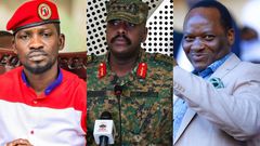 Bobi Wine, Gen Muhoozi Kainerugaba and Mathias Mpuuga