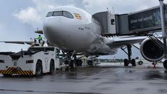 Uganda Airline's A330 Neo before take off to UK