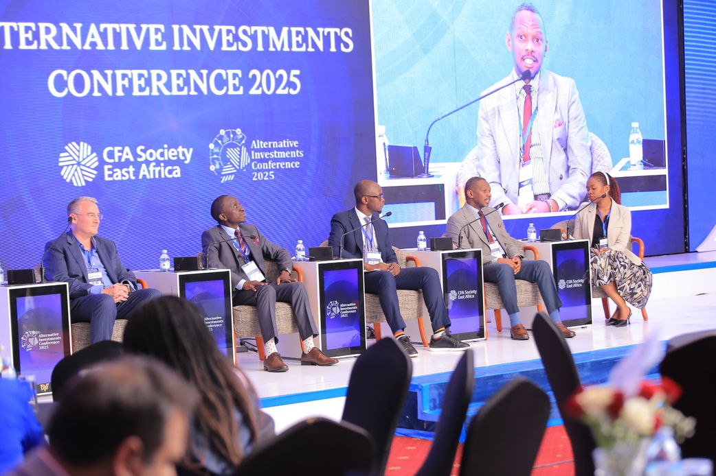 L-R: Rob Langrick, CFA, David Ivan Wangolo, CFA, Francis Nasyomba, CFA, Alan Lwetabe, CFA and Lyn Tukei deliberating on the future of Alternative Investments & the CFA profession