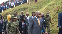 Kabaka Ronald Muwenda Mutebi and his UPDF guards