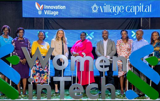 Team from Standard Chartered and Innovation Village shared a picture moment with the Chief Guest - Hon Asamo during the launch of Women in Tech Program