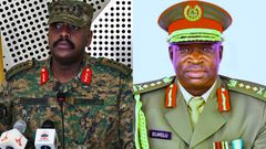 Gen Muhoozi Kainerugaba and Lt  Gen Peter Elwelu