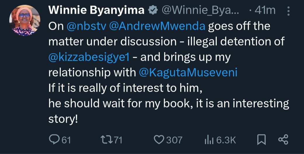 Byanyima says story of her relationship with Museveni is 'interesting'