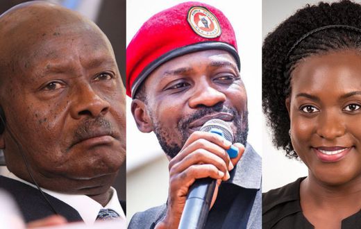President Museveni, Bobi Wine and Nancy Kalembe