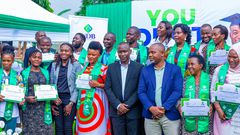 Graduates from the Mbale cohort pose for a group photo with UDB officials and MUBS trainers