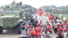 Bobi Wine campaigning in Kisoro