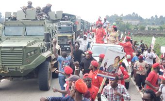 Bobi Wine campaigning in Kisoro