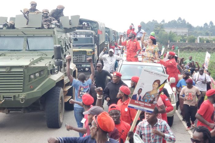 Bobi Wine campaigning in Kisoro
