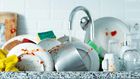 Dirty dishes in a sink