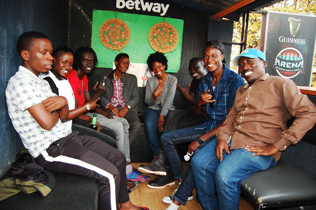 A group of Ugandan comedians with this author