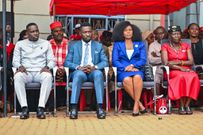 Bobi Wine, his wife Barbie and party leaders at the commemoration