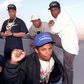 N.W.A, hip-hop’s street reporters, on March 23, 1989: Ice Cube, far left; Eazy-E, center; standing from left, DJ Yella, Dr. Dre and MC Ren. (Douglas R. Burrows / Los Angeles Times )