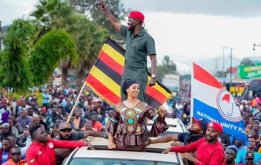 Bobi Wine and Tana on the campaign trail in Kisoro on Thursday
