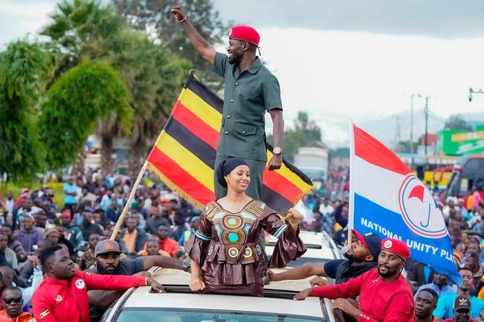 Bobi Wine and Tana on the campaign trail in Kisoro on Thursday