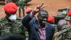 Dr Kizza Besigye at the army court