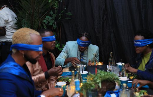 Diners, thrilled by the challenge of relying on all senses but sight, embraced the experience with enthusiasm.