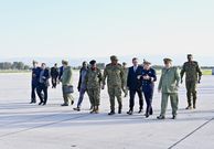 Top Algerian military officials warmly received him.