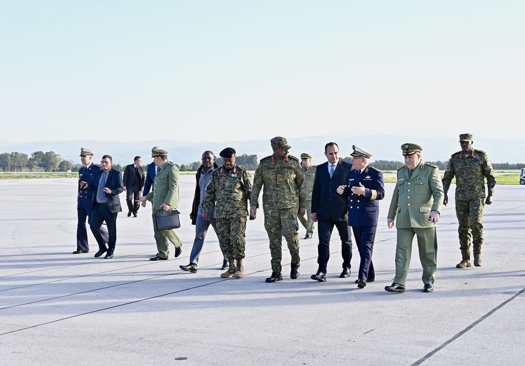 Top Algerian military officials warmly received him.
