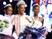 Muhoza with Faith Kirabo the 1st Runner-Up, and Agatha Drakes Keine the 2nd Runner-Up.