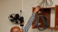 NUP Secretary General Lewis Rubongoya at one of the properties after the raid