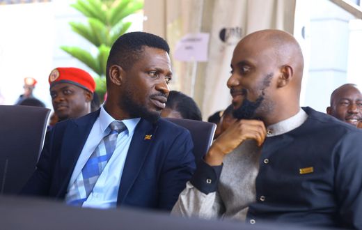 NUP President Bobi Wine with SG David Rubongoya