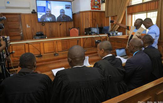 Eddy Mutwe and Acleo Kivumbi followed the bail proceedings via video link