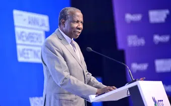 Minister of Finance, Planning and Economic Development, Hon Matia Kasaija, during the NSSF annual members meeting. 