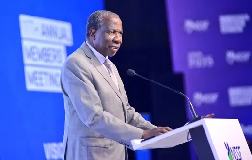 Minister of Finance, Planning and Economic Development, Hon Matia Kasaija, during the NSSF annual members meeting. 