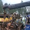 The wreckage of the buses that collided along Kampala-Gulu highway in Kiryandongo District on October 22, 2025.