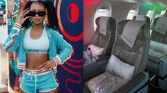 A collage of Sheilah Gashumba and a picture she shared on her X