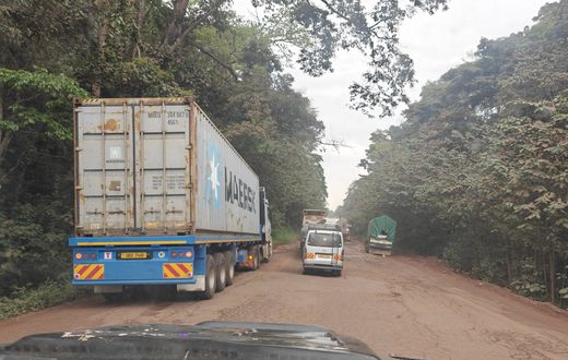 The damaged section of Mabira forest