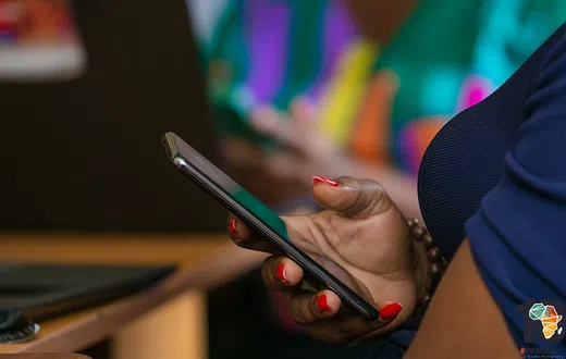 A person using social media