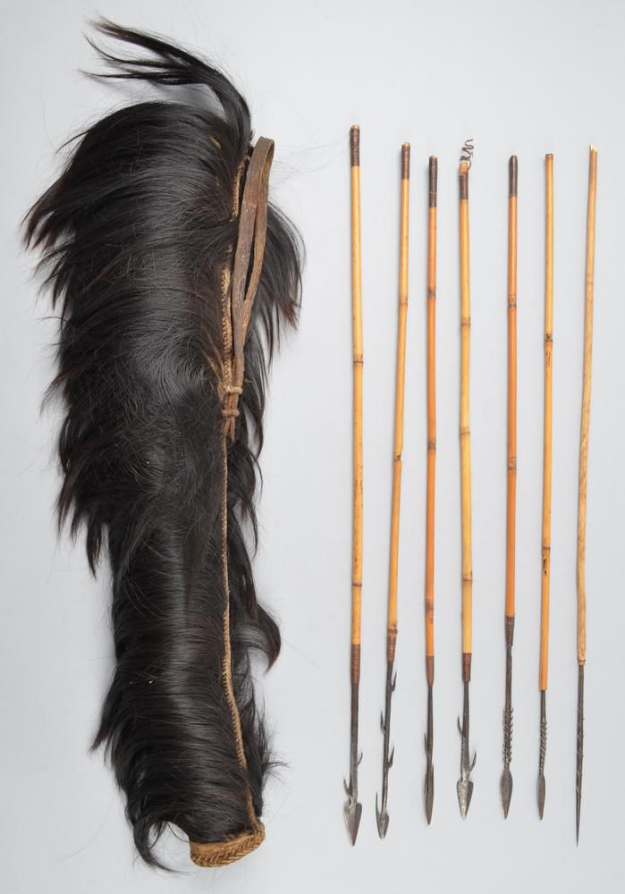 Quiver made of hide with arrows