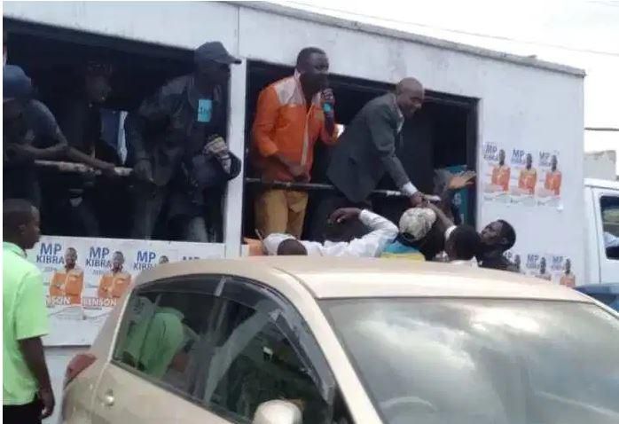 Moses Kuria storms Kibra to campaign for ODM candidate, badly attacks Mariga [Video]